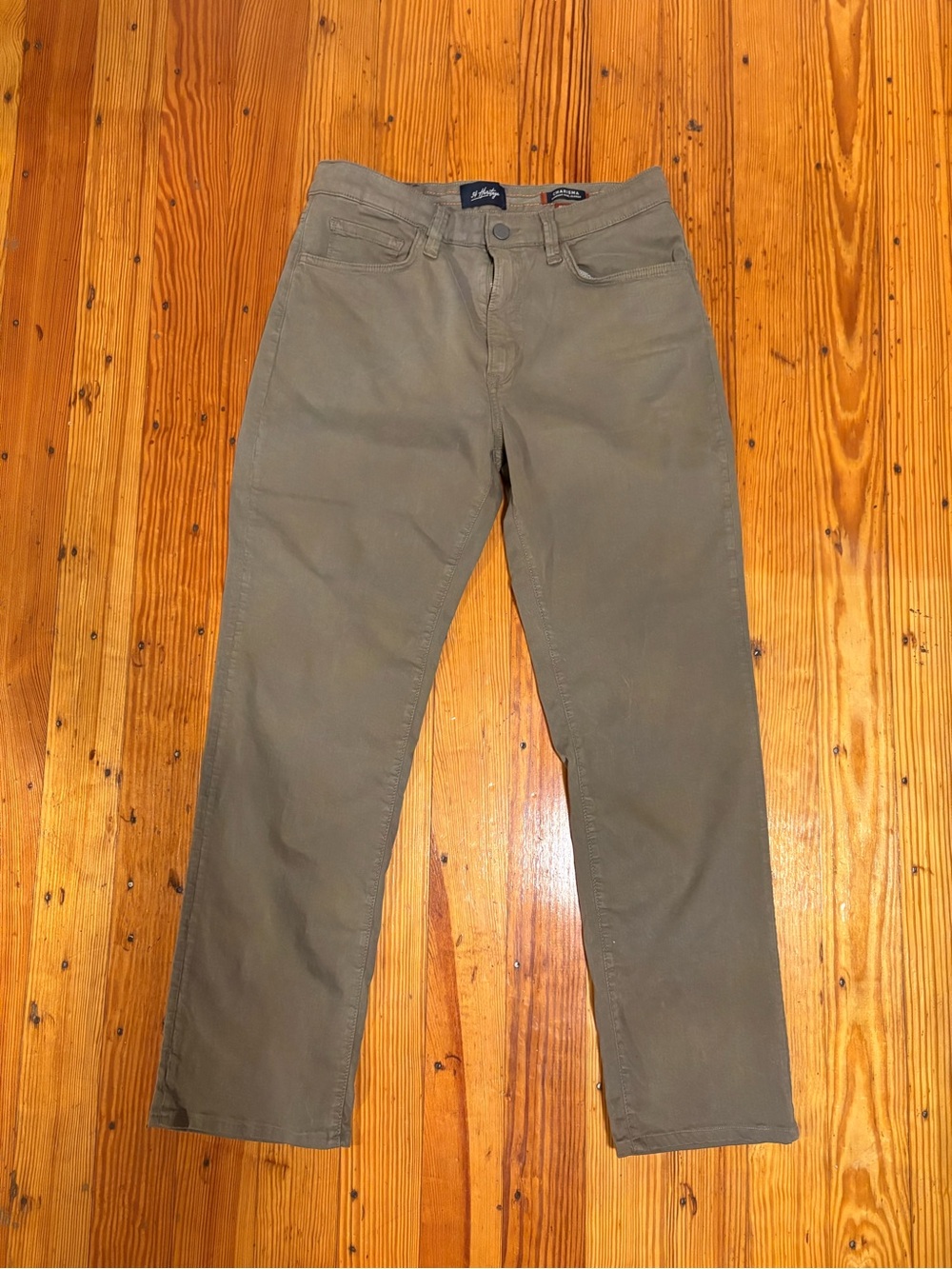 35”x32” 34 Heritage Men's Straight Chinos in Olive Green
